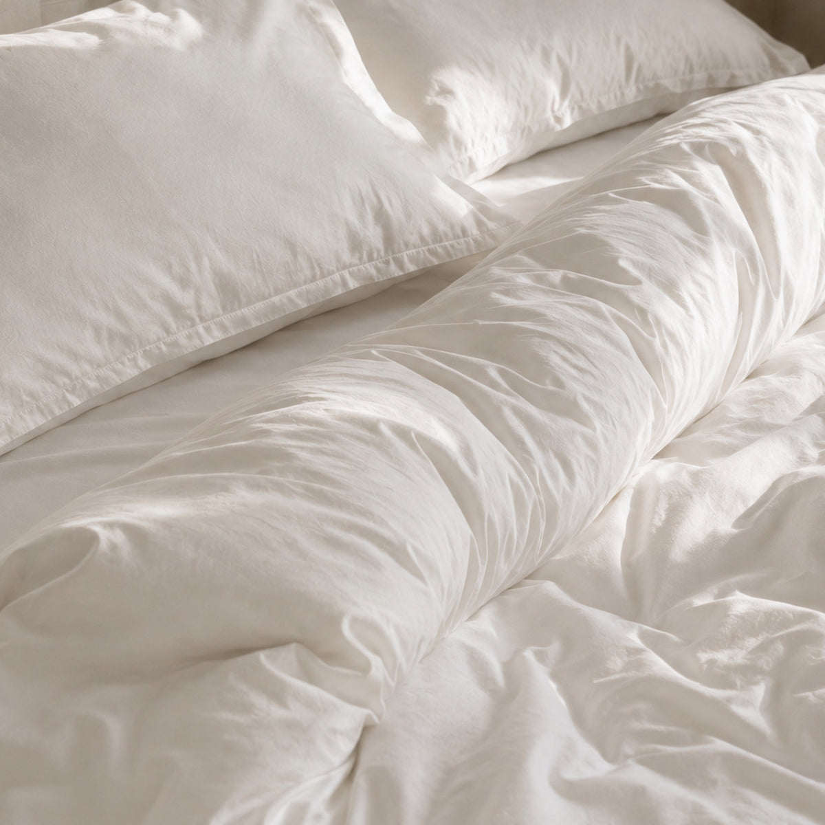 Detaliu țesătură percale TENCEL™, husă de pilotă în Snow White